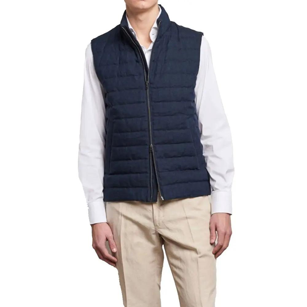 Herno Sample Sale | Herno Blue Linen Sleeveless Jacket - | Designer outlet