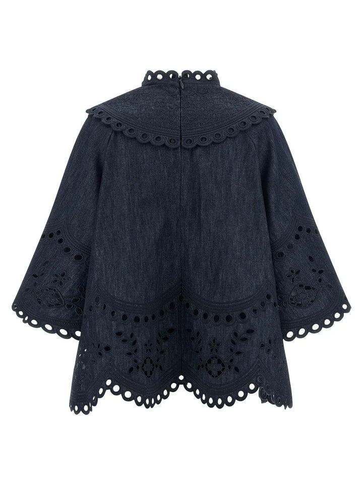 Zimmermann Blue Cotton Blouse