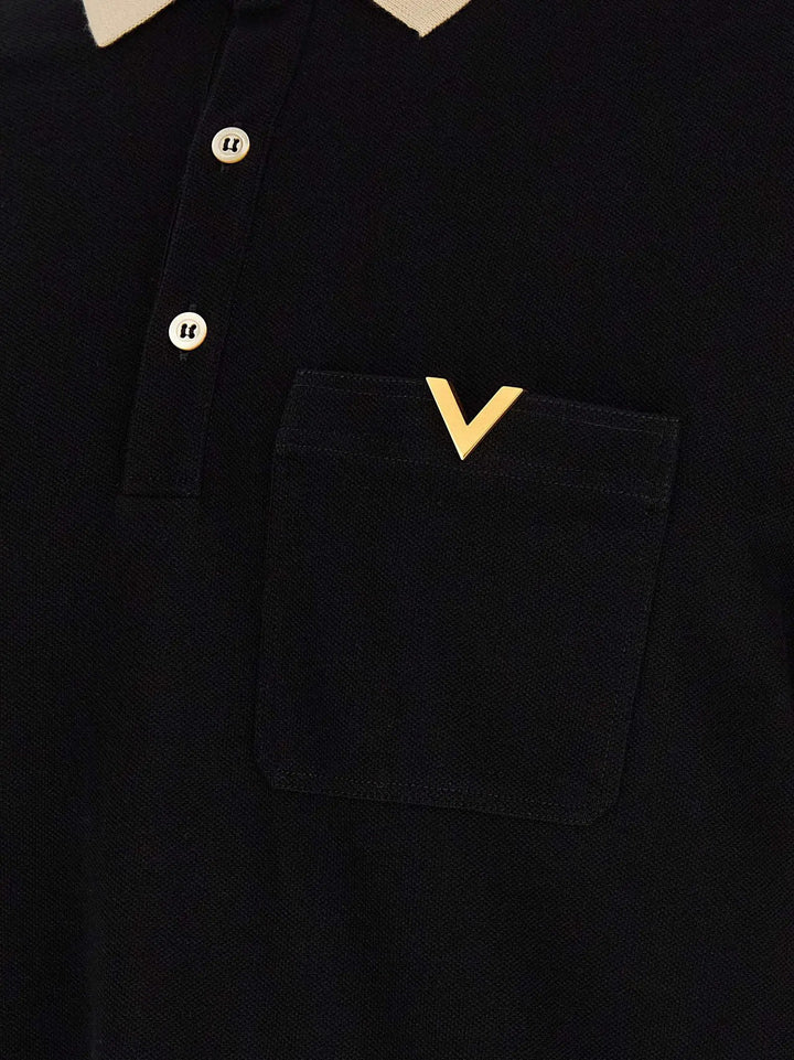 Valentino Garavani Sample Sale | Valentino Garavani Bicolor Cotton Polo Shirt - | Designer outlet