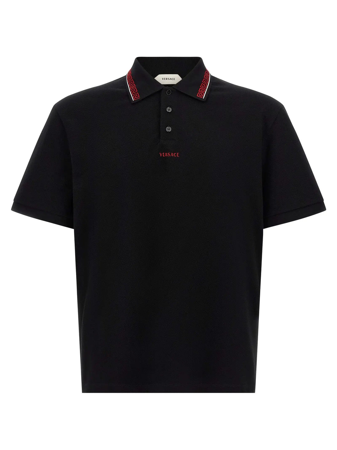 Versace Black Cotton Polo Shirt