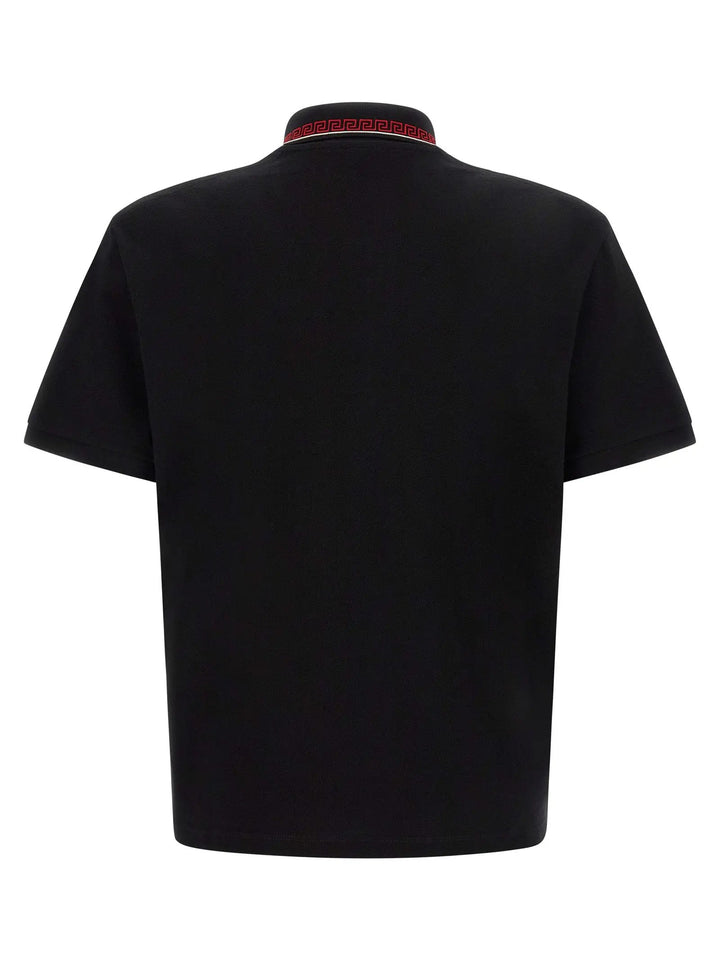 Versace Black Cotton Polo Shirt