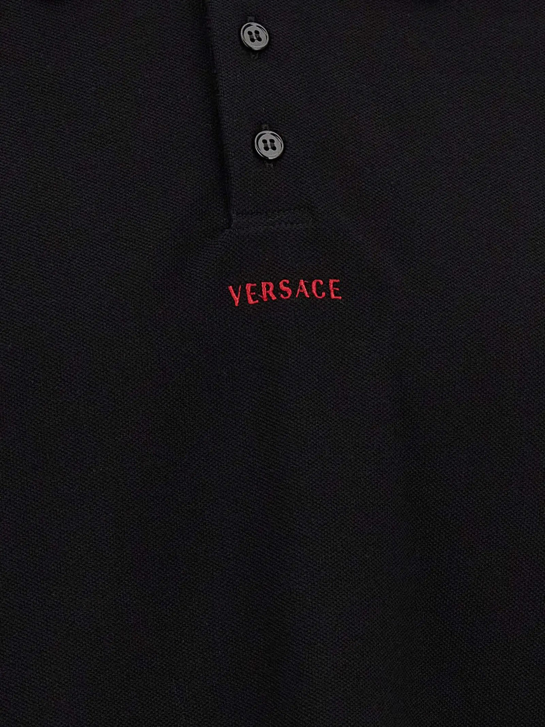 Versace Black Cotton Polo Shirt