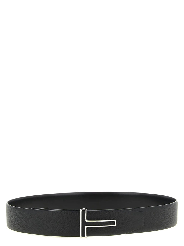Tom Ford Black Calfskin Regular Belt
