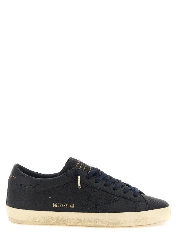 Golden Goose Sample Sale | Golden Goose Blue Cowhide Low Top Sneakers - | Designer outlet