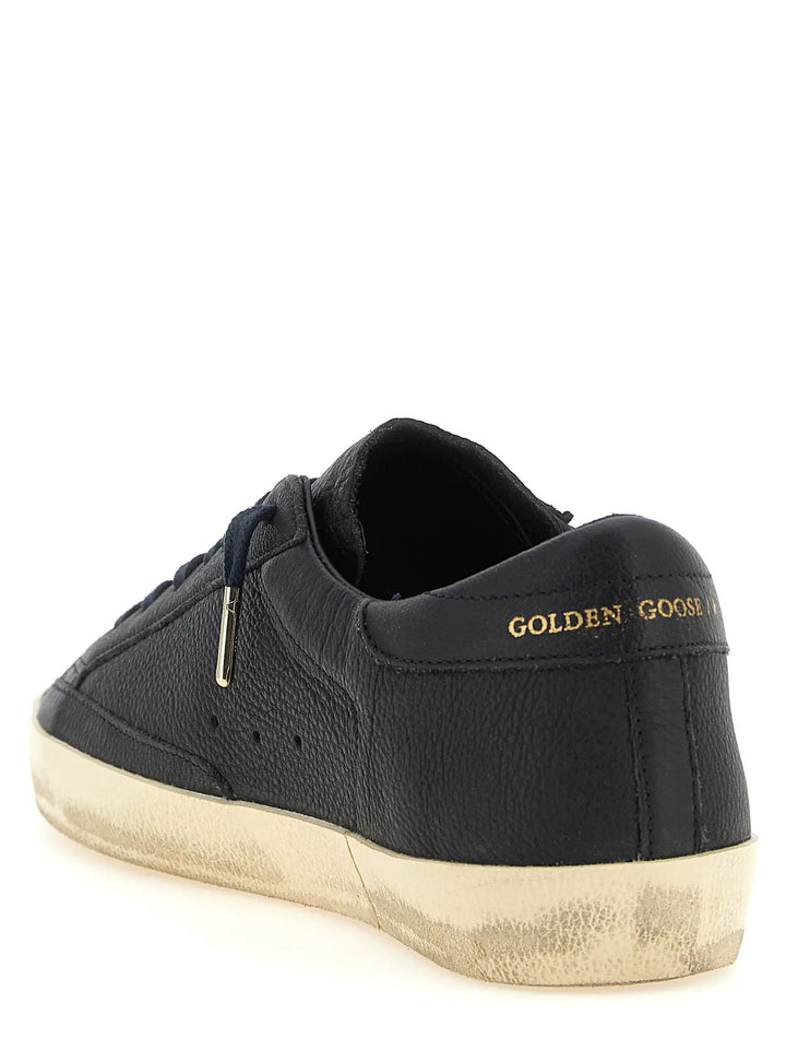 Golden Goose Sample Sale | Golden Goose Blue Cowhide Low Top Sneakers - | Designer outlet
