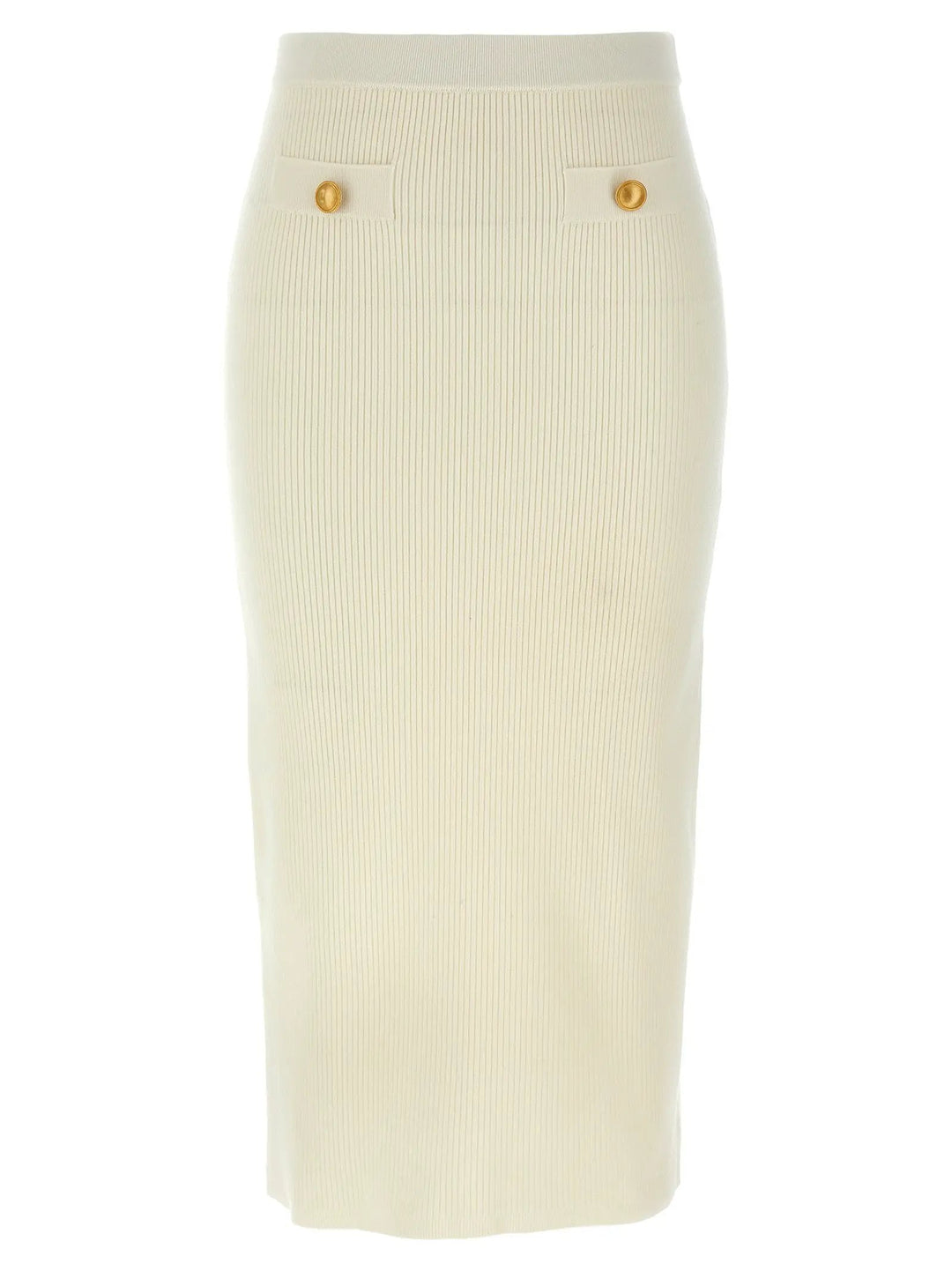 Alessandra Rich White Wool Midi Skirt