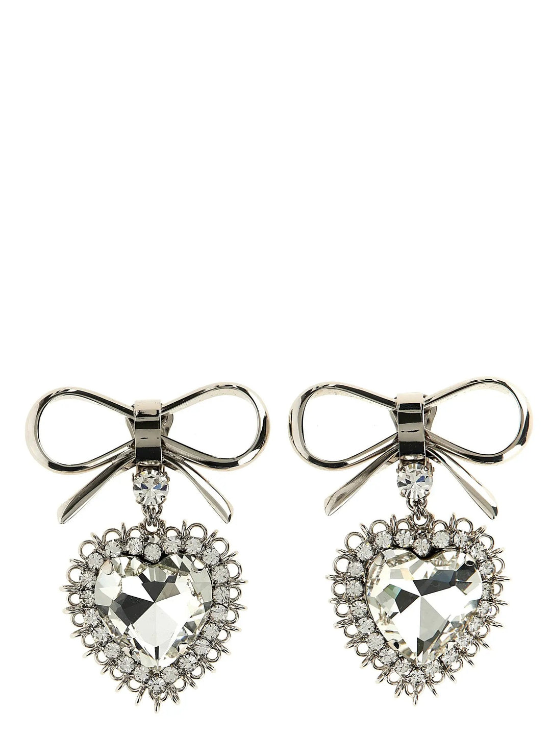 Alessandra Rich Silver Glass Earrings