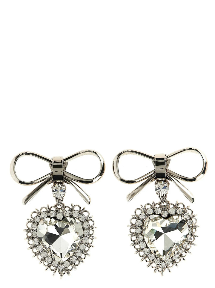 Alessandra Rich Silver Glass Earrings
