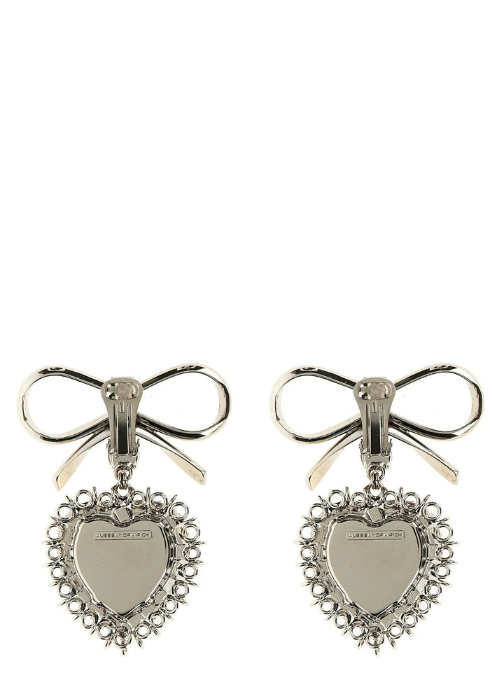 Alessandra Rich Silver Glass Earrings