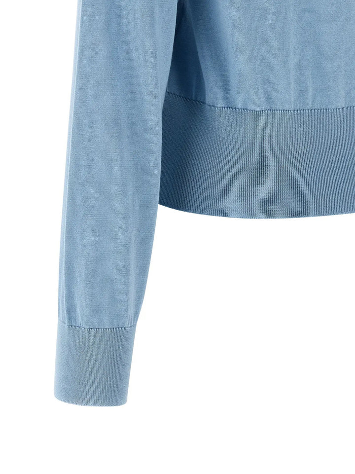 Dolce &amp; Gabbana Blue Silk Cardigan