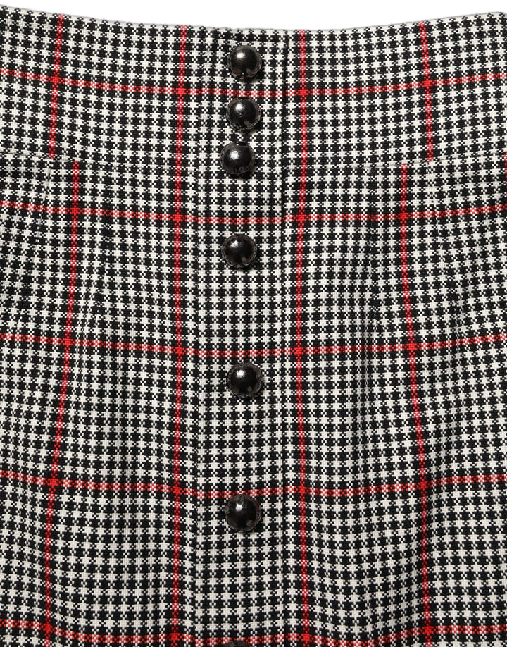 Dolce &amp; Gabbana Gray Checkered High Waist A-line Mini Skirt