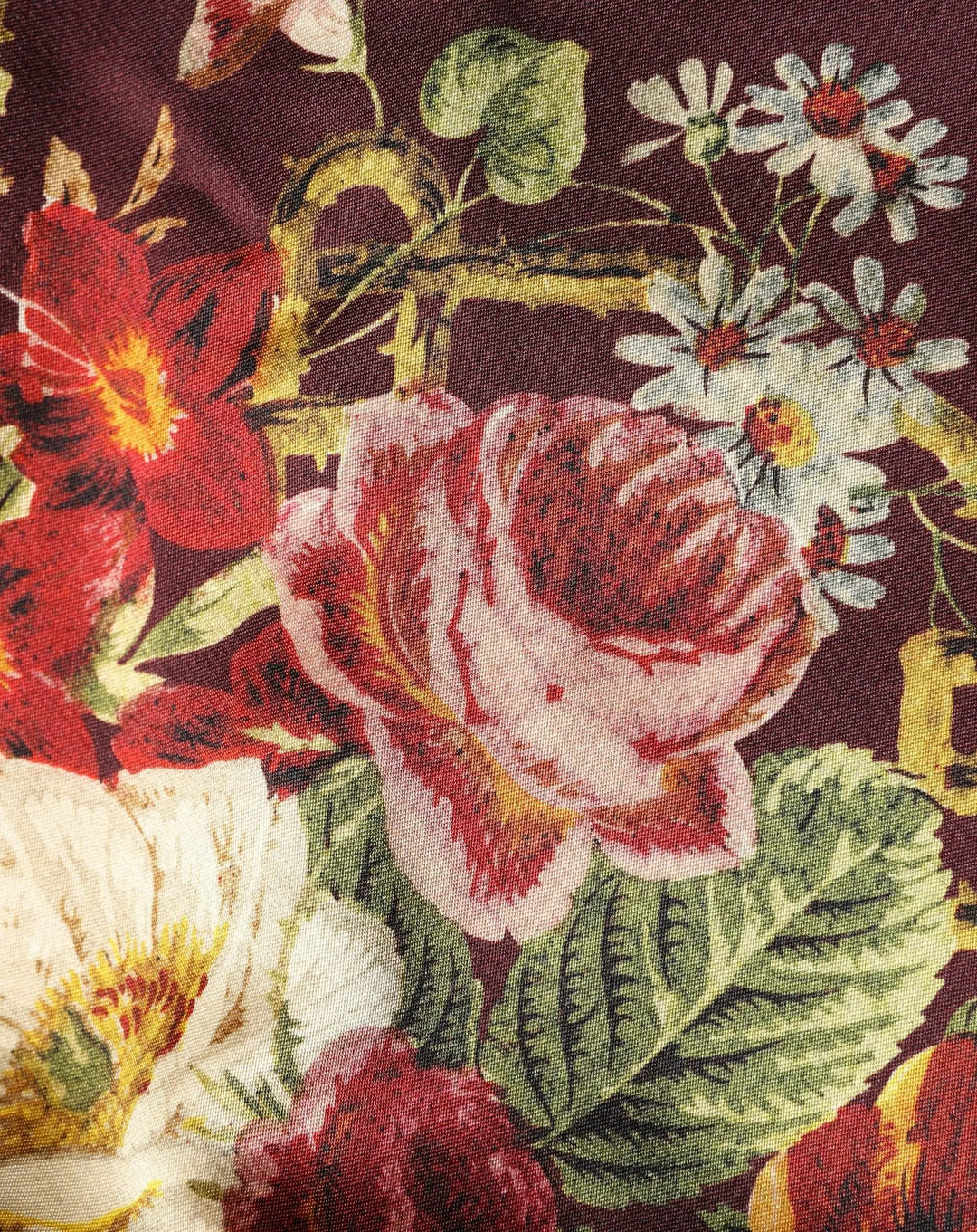 Dolce &amp; Gabbana Burgundy Floral HighWaist A-line Mini Skirt