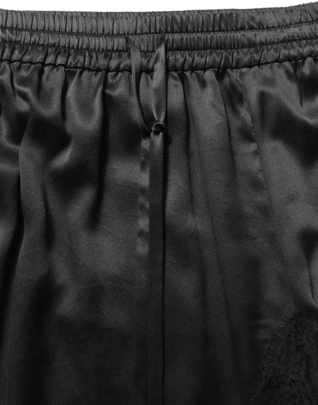 Dolce &amp; Gabbana Black Lace Trimmed Satin Side Slit Skirt