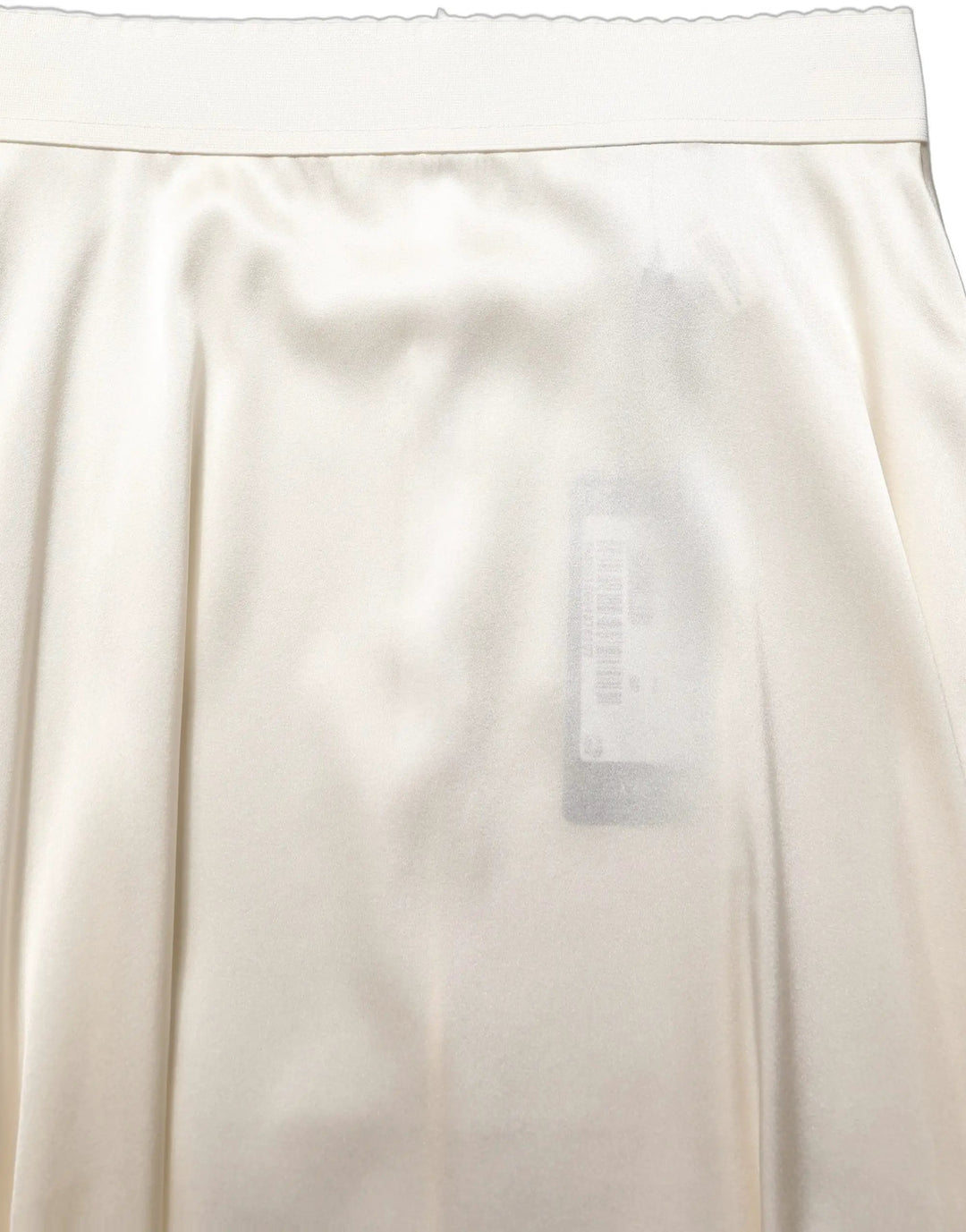 Dolce &amp; Gabbana Off White Lace Trimmed Satin High Waist Skirt