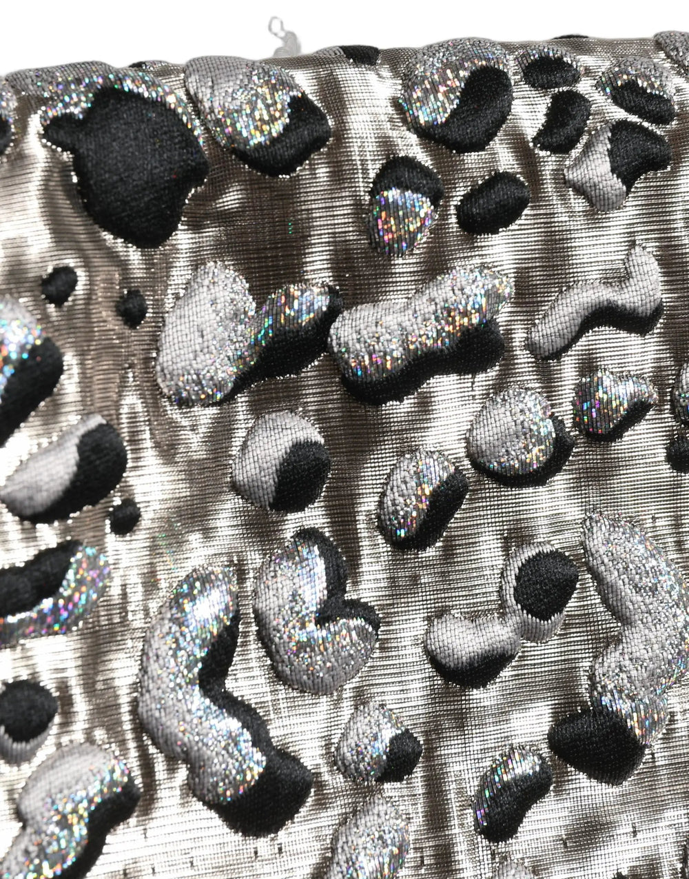 Dolce & Gabbana Sample Sale | Dolce & Gabbana Silver Leopard Jacquard Mid Waist Mini Skirt - | Designer outlet