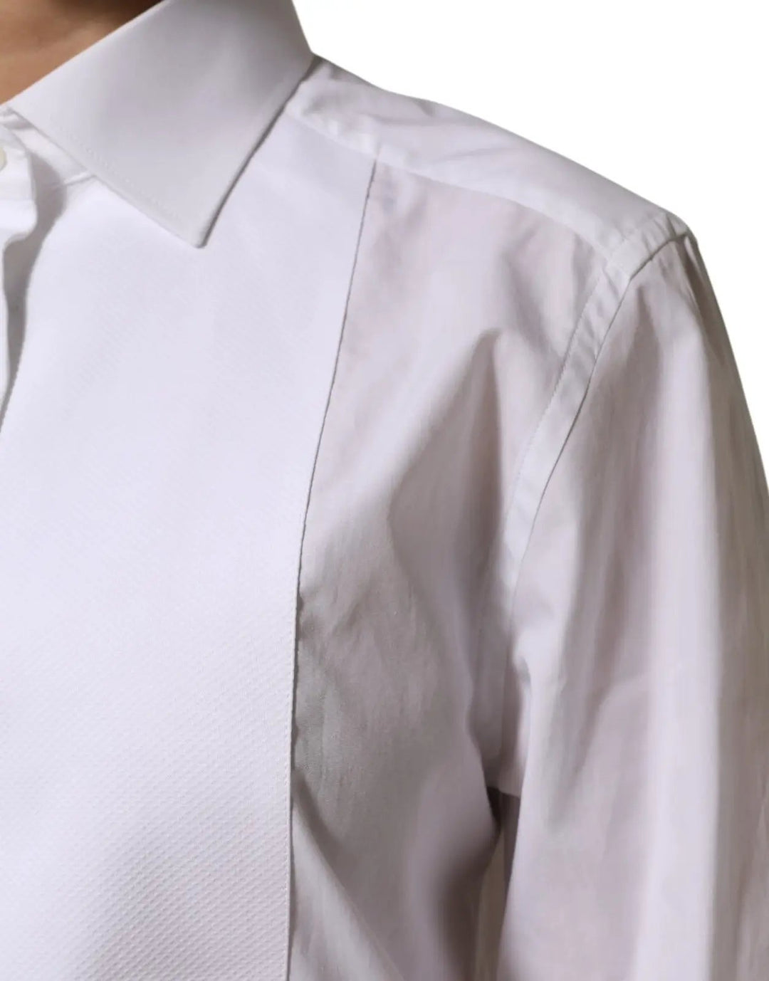 Dolce &amp; Gabbana Sample Sale | Dolce &amp; Gabbana White Cotton Tuxedo Bib Long Sleeve Dress Shirt - | Designer outlet