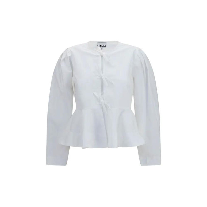 Ganni Sample Sale | Ganni White Cotton Blouse - | Designer outlet