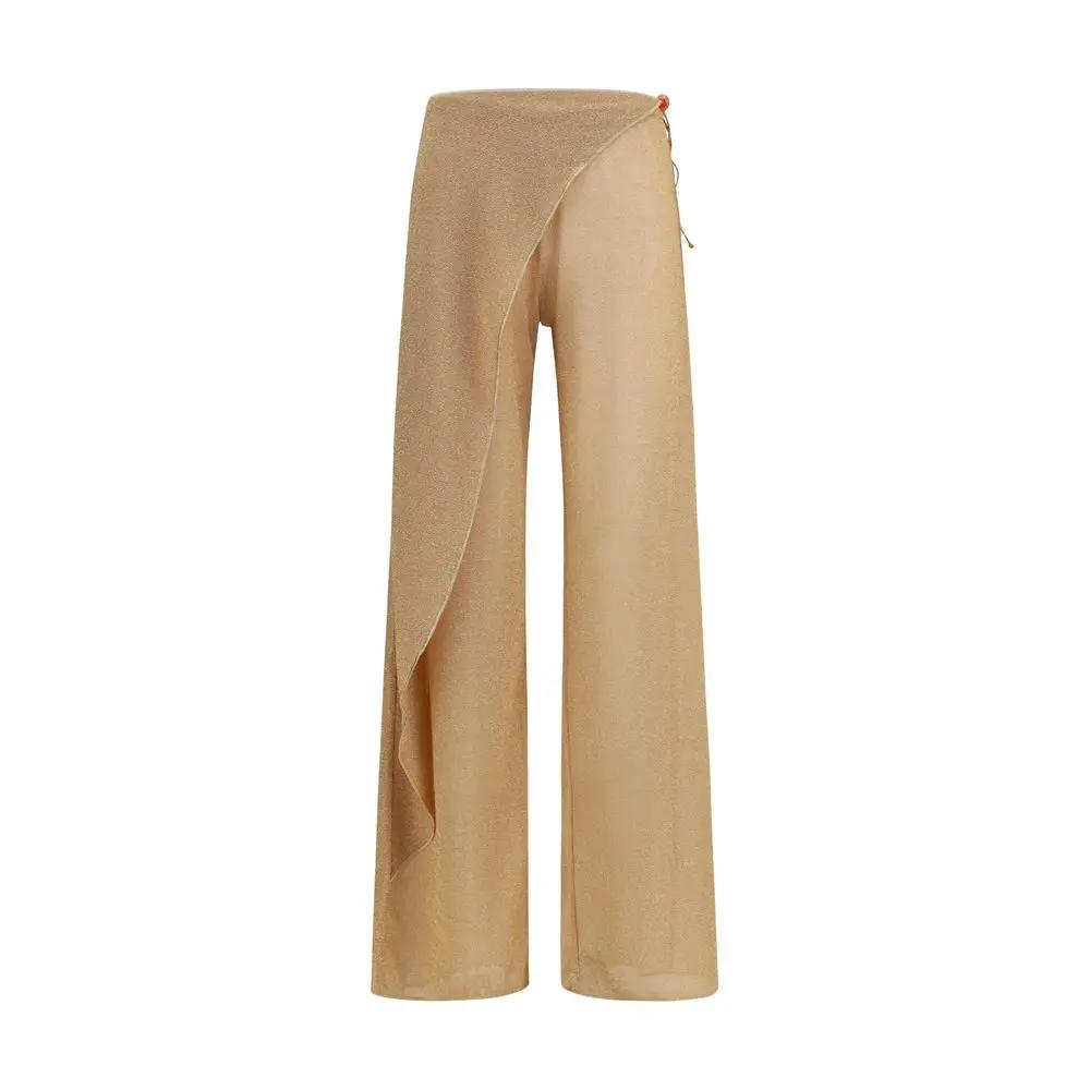 Oséree Sample Sale | Oséree Gold Polyamide Casual Pants - | Designer outlet