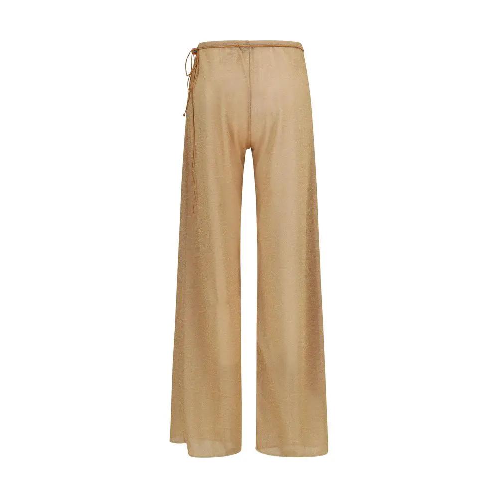 Oséree Sample Sale | Oséree Gold Polyamide Casual Pants - | Designer outlet
