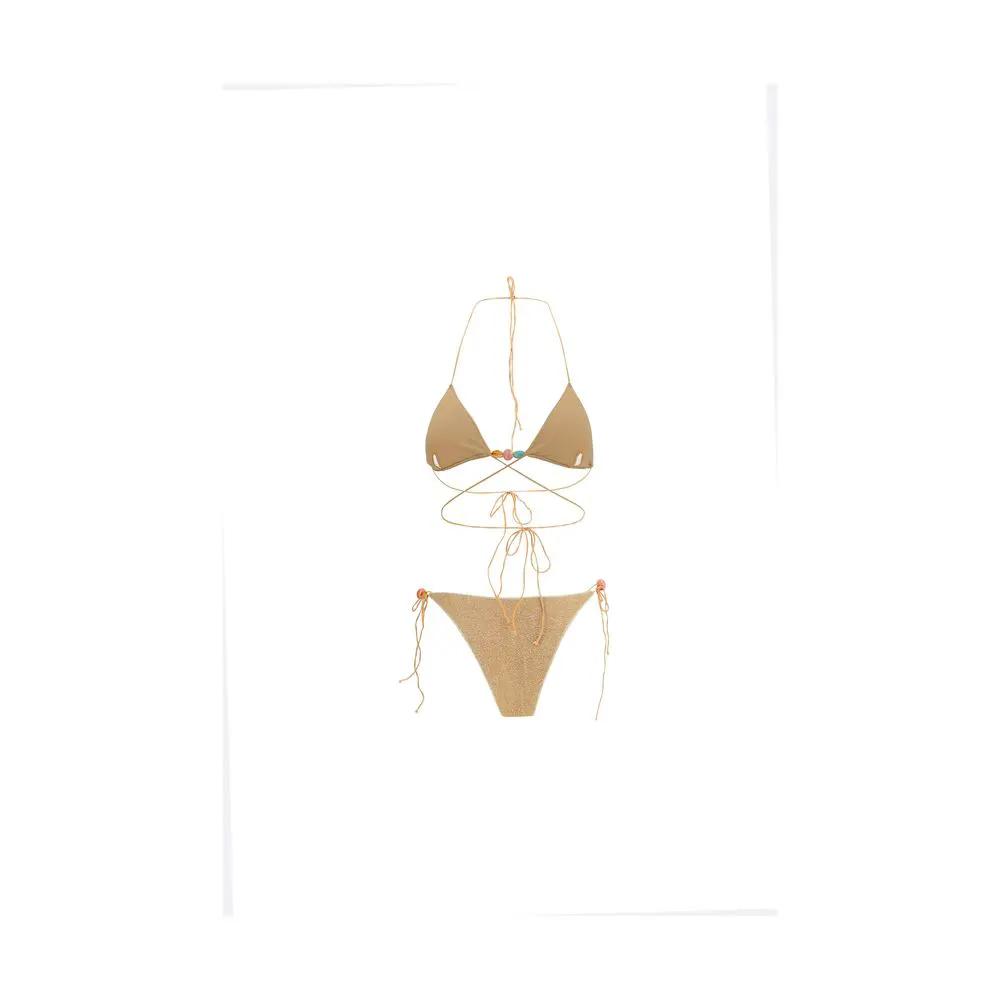 Oséree Sample Sale | Oséree Gold Polyamide Bikini - | Designer outlet