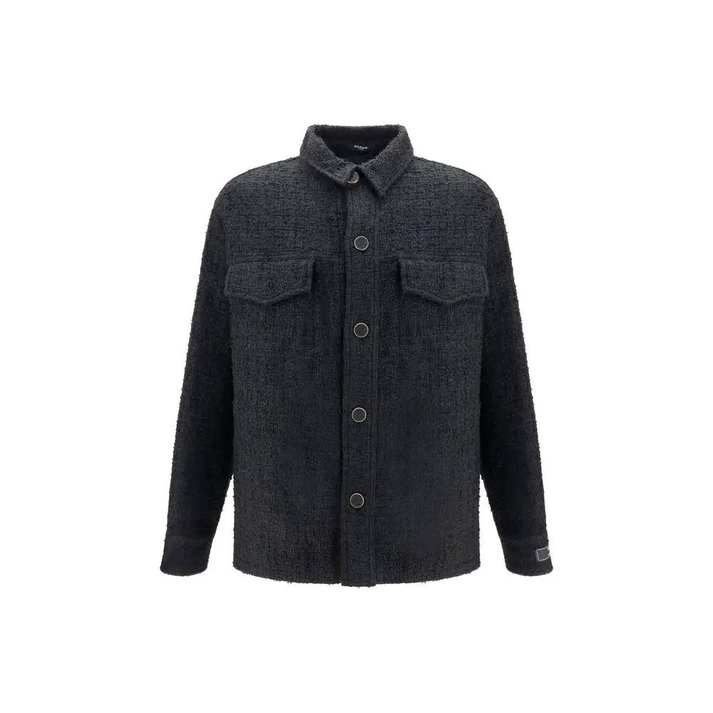 Balmain Sample Sale | Balmain Black Cotton Full-Length Jacket - | Designer outlet