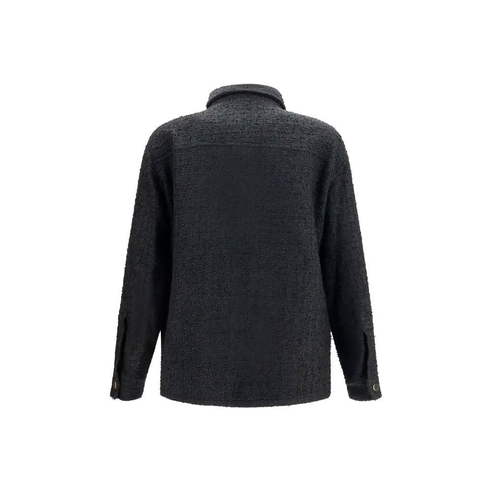 Balmain Sample Sale | Balmain Black Cotton Full-Length Jacket - | Designer outlet