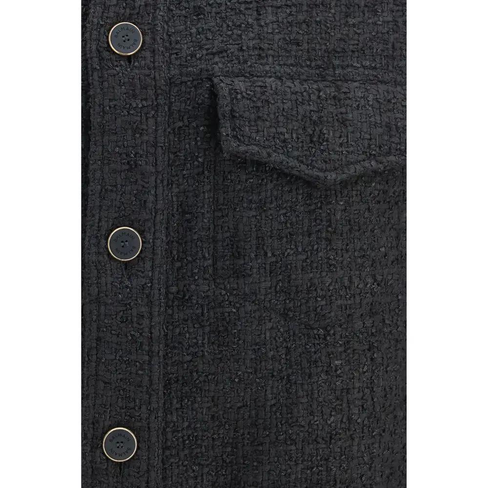 Balmain Sample Sale | Balmain Black Cotton Full-Length Jacket - | Designer outlet
