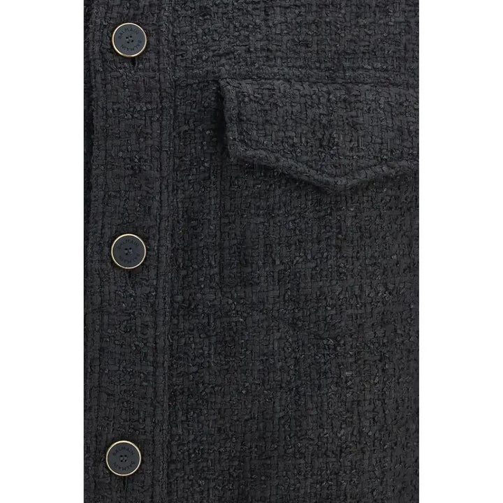 Balmain Sample Sale | Balmain Black Cotton Full-Length Jacket - | Designer outlet