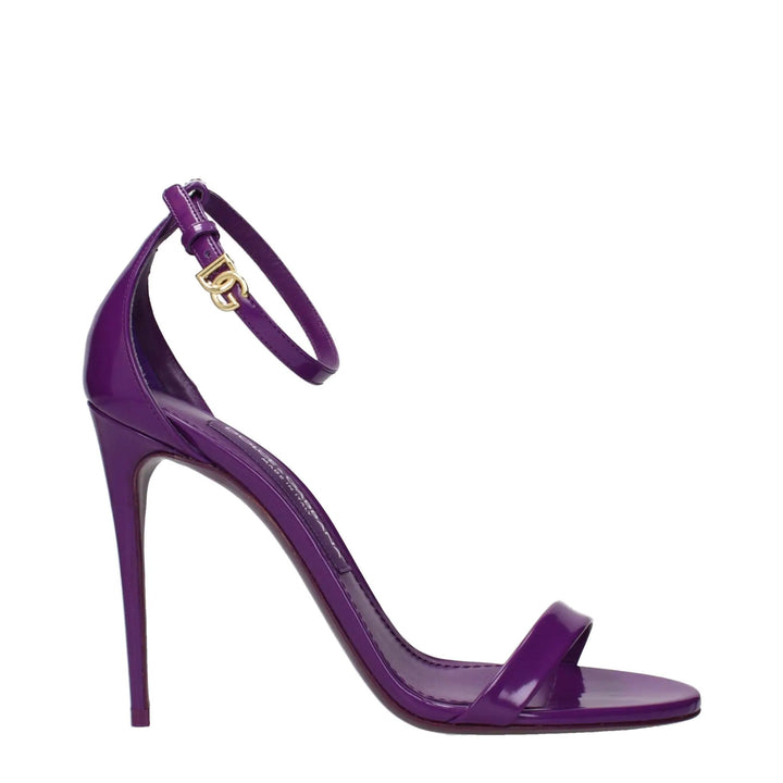 Dolce &amp; Gabbana Sample Sale | Dolce &amp; Gabbana Purple Leather Stiletto Heel Sandals - | Designer outlet