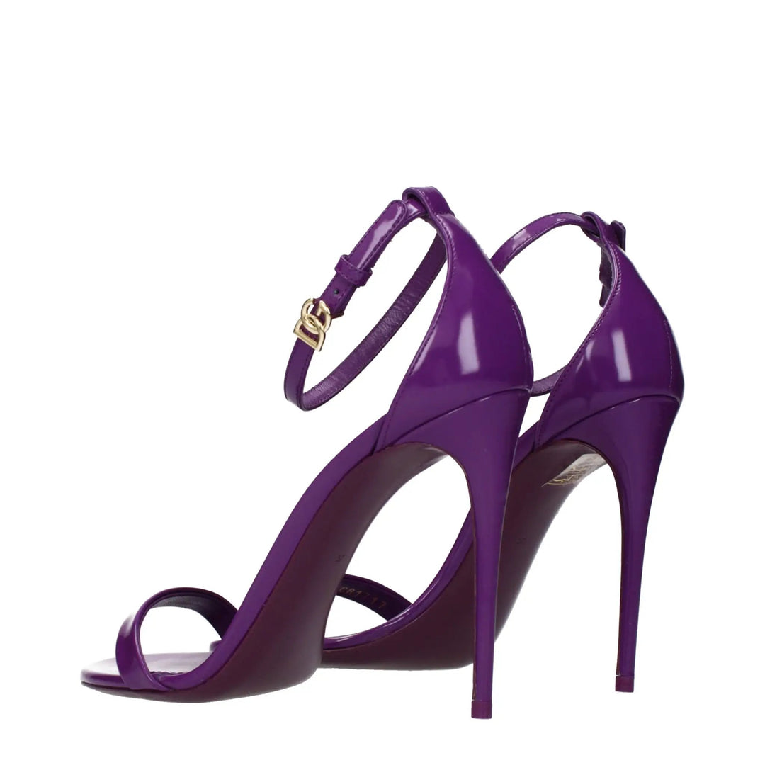 Dolce &amp; Gabbana Sample Sale | Dolce &amp; Gabbana Purple Leather Stiletto Heel Sandals - | Designer outlet