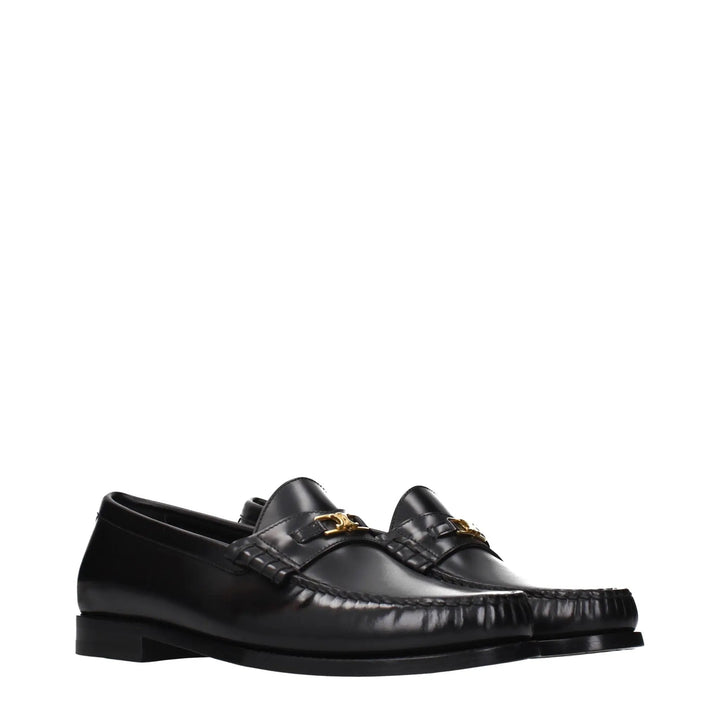 Celine Sample Sale | Celine Black Leather Slip-On Loafers - | Designer outlet