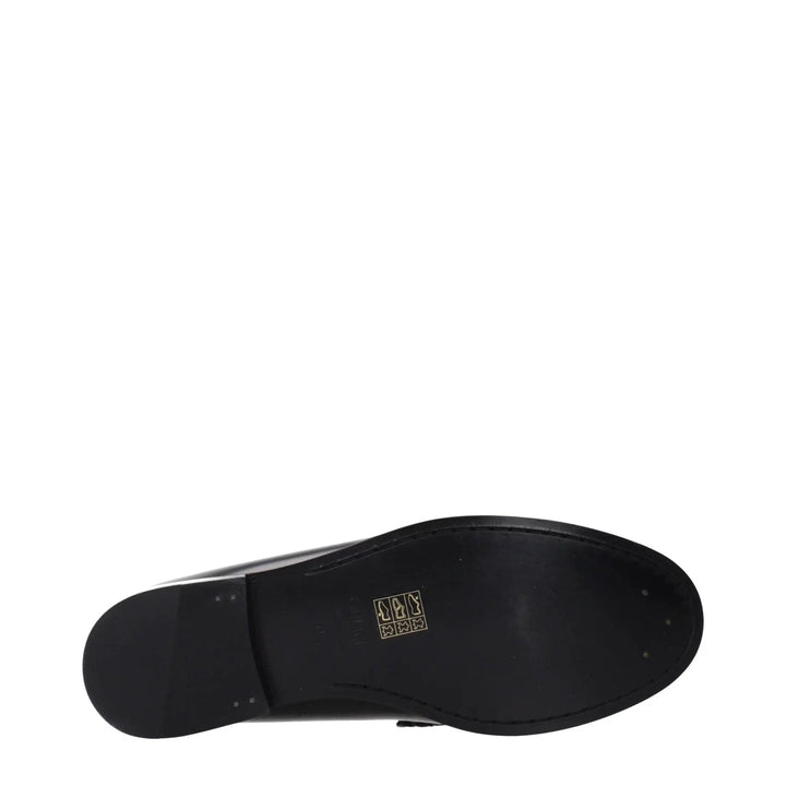 Celine Sample Sale | Celine Black Leather Slip-On Loafers - | Designer outlet