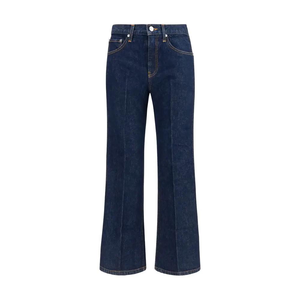 Khaite Blue Cotton Flared Jeans