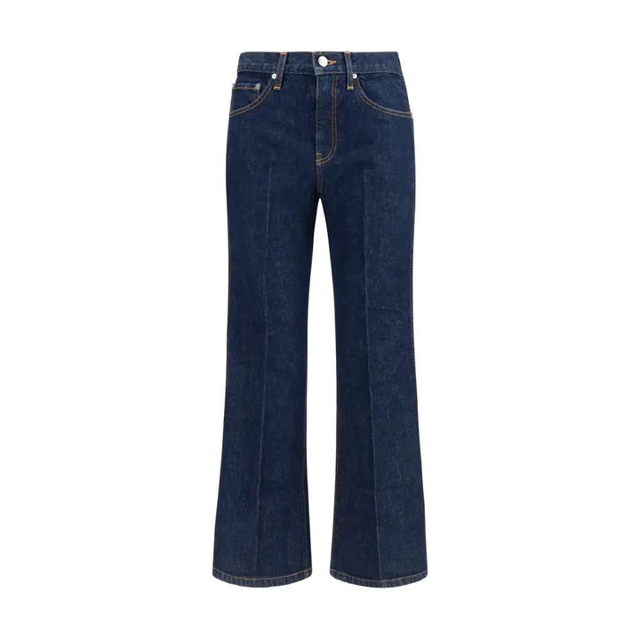 Khaite Blue Cotton Flared Jeans