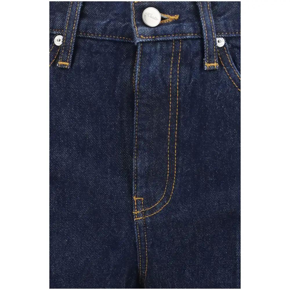 Khaite Blue Cotton Flared Jeans