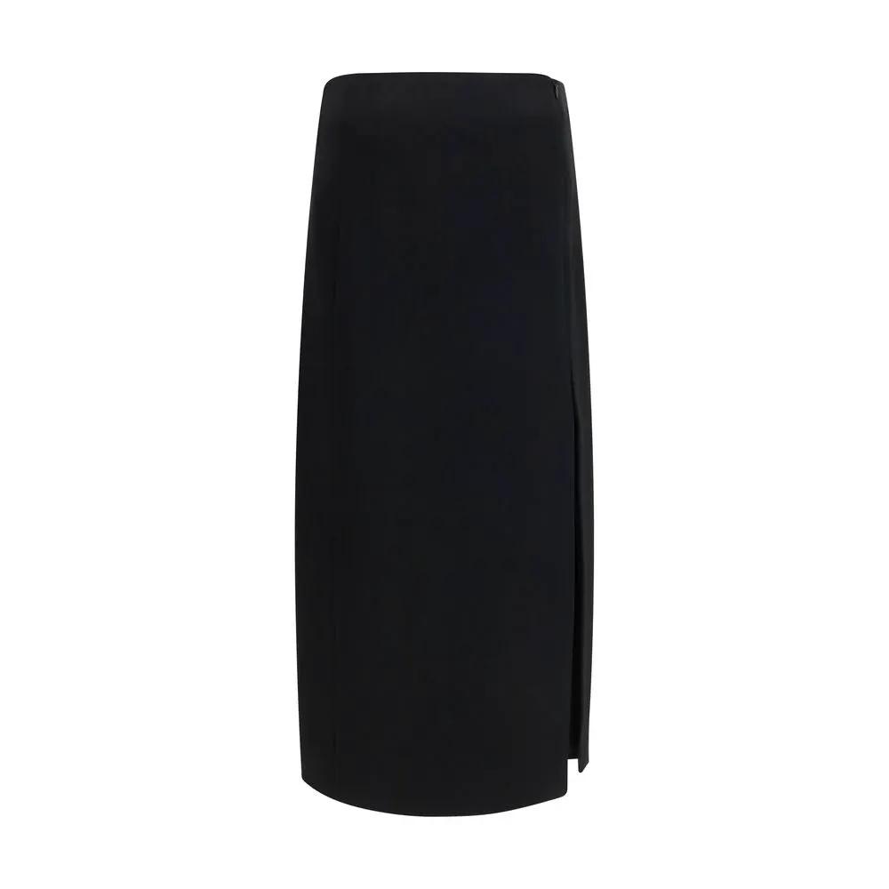 Khaite Black Acetate Long Skirt