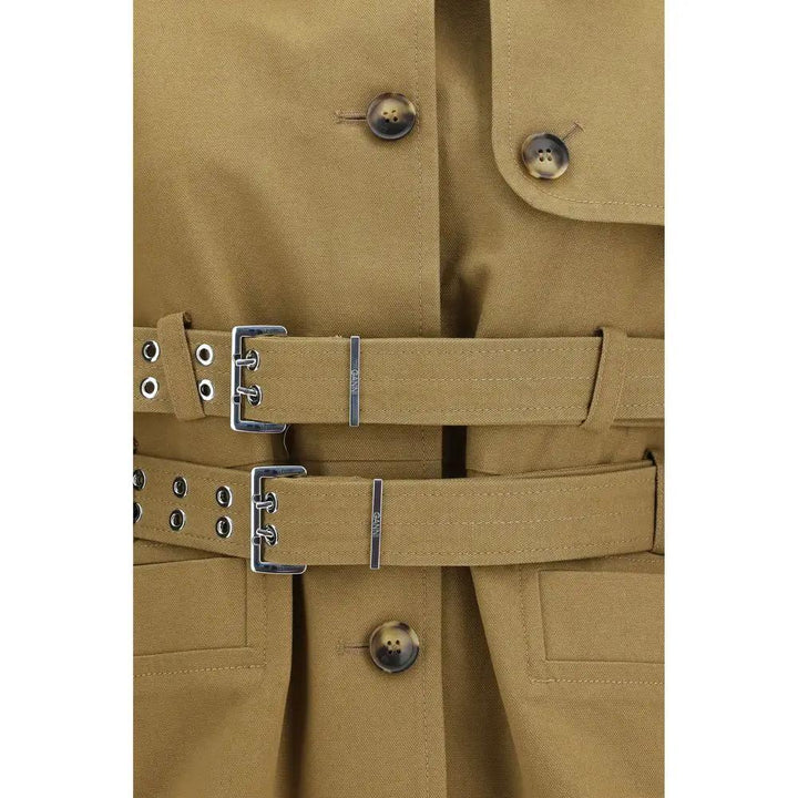 Ganni Beige Cotton Full-Length Jacket