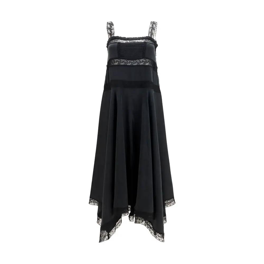 Ganni Black Silk Cocktail Dress