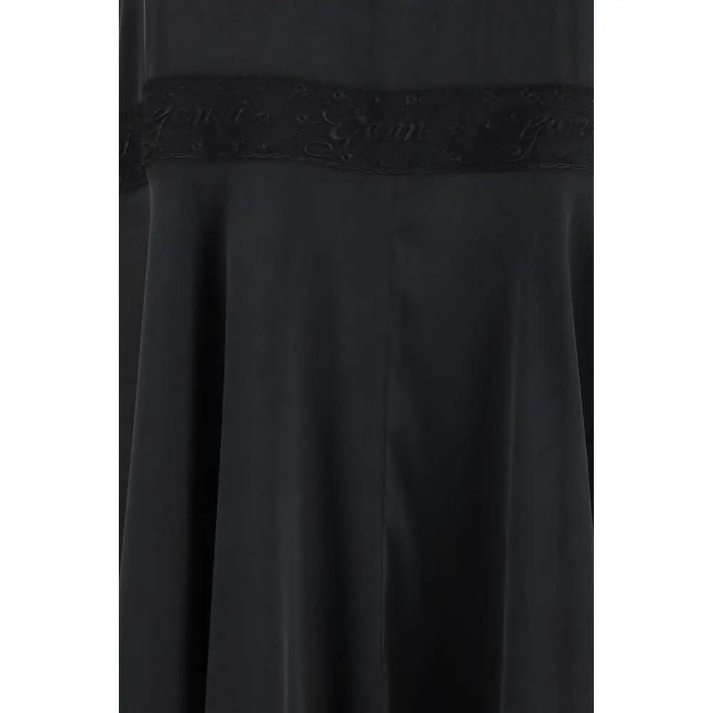 Ganni Black Silk Cocktail Dress