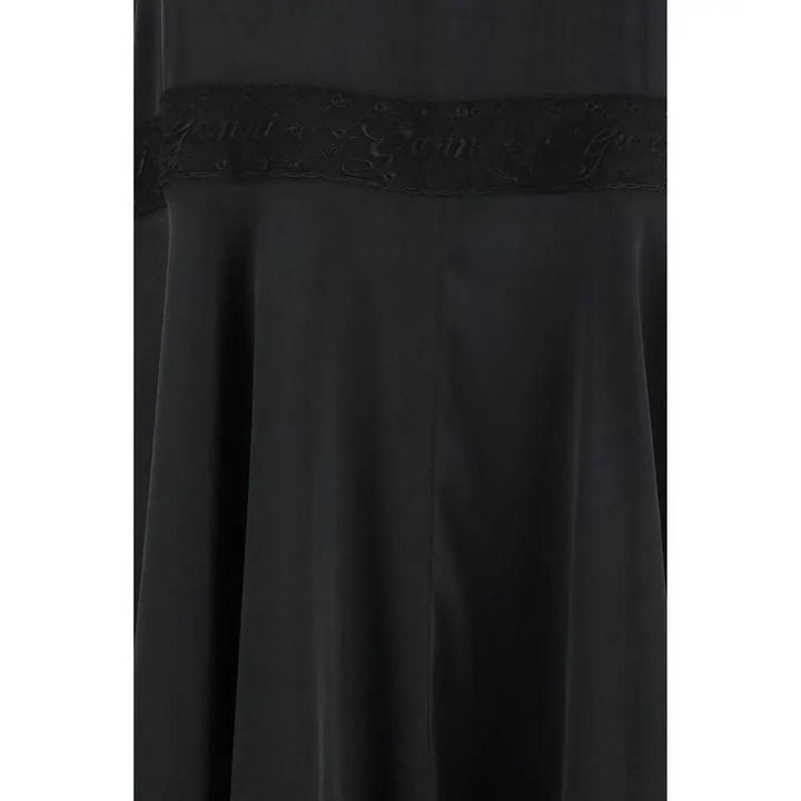 Ganni Black Silk Cocktail Dress