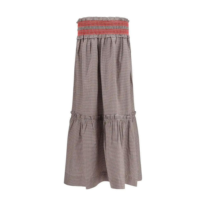 Ganni Brown Cotton Midi Skirt