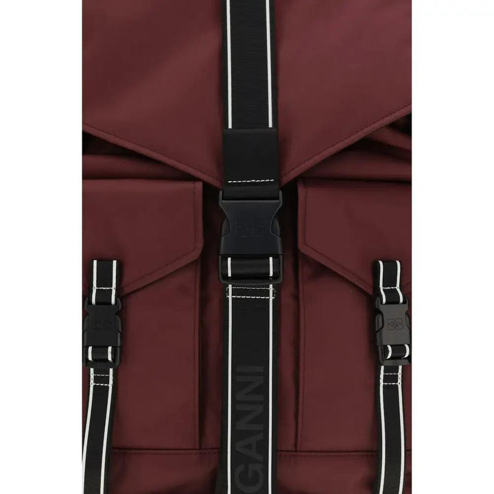 Ganni Bordeaux Recycled Polyamide Backpack