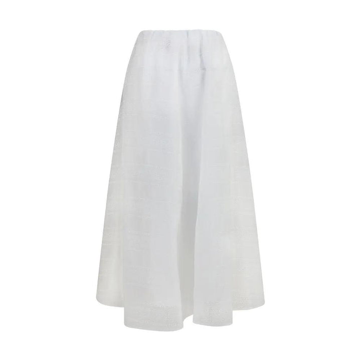 Brunello Cucinelli White Cotton Long Skirt