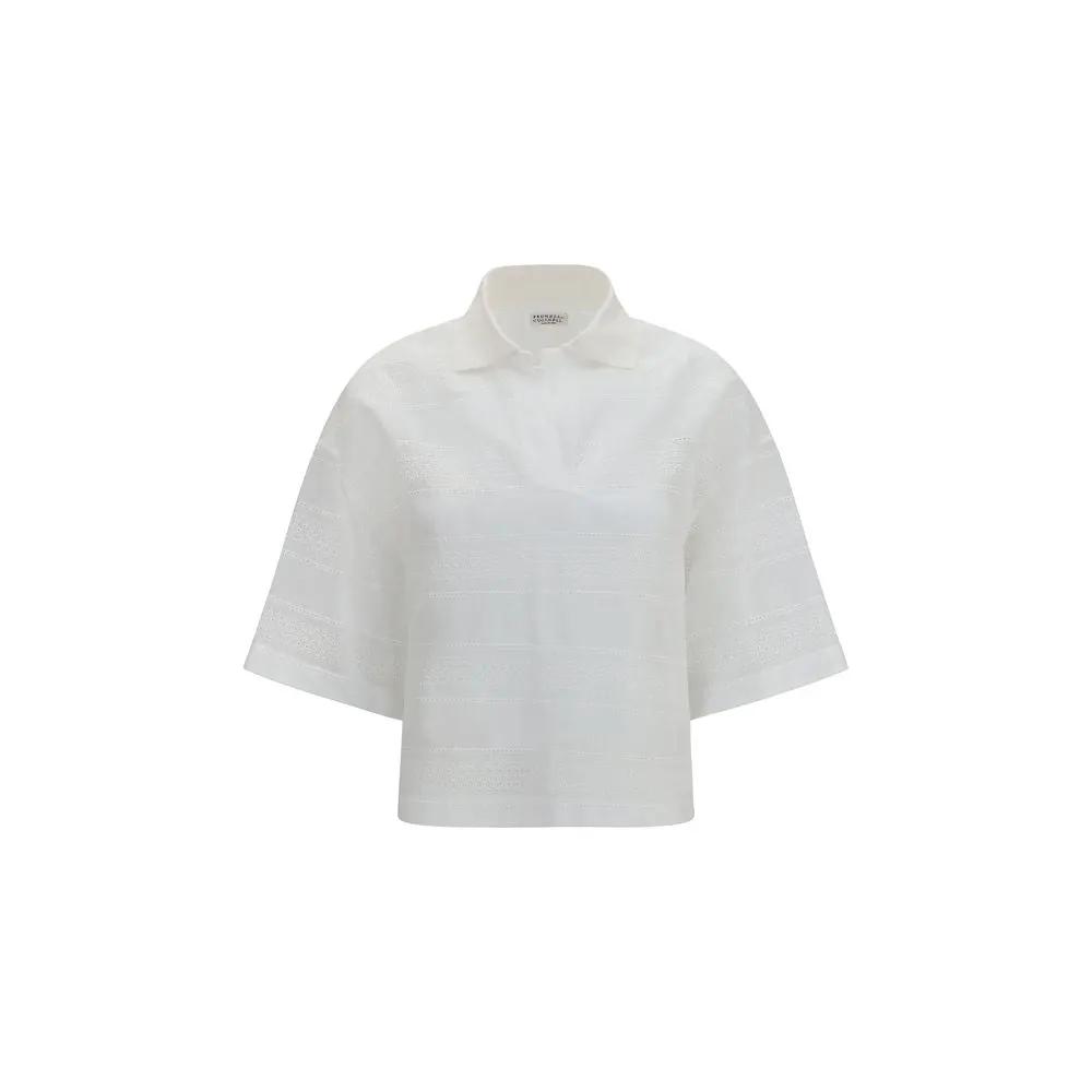Brunello Cucinelli White Cotton Blouse