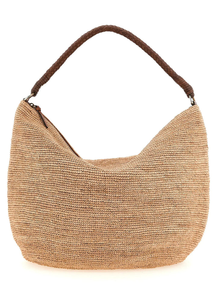 Ibeliv Beige Raffia Shoulder Bag