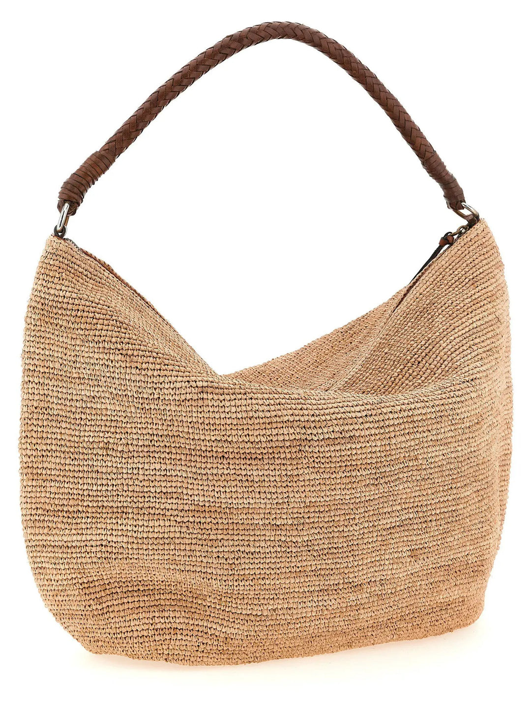 Ibeliv Beige Raffia Shoulder Bag