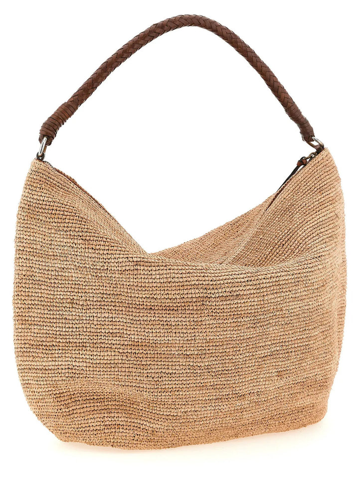 Ibeliv Beige Raffia Shoulder Bag