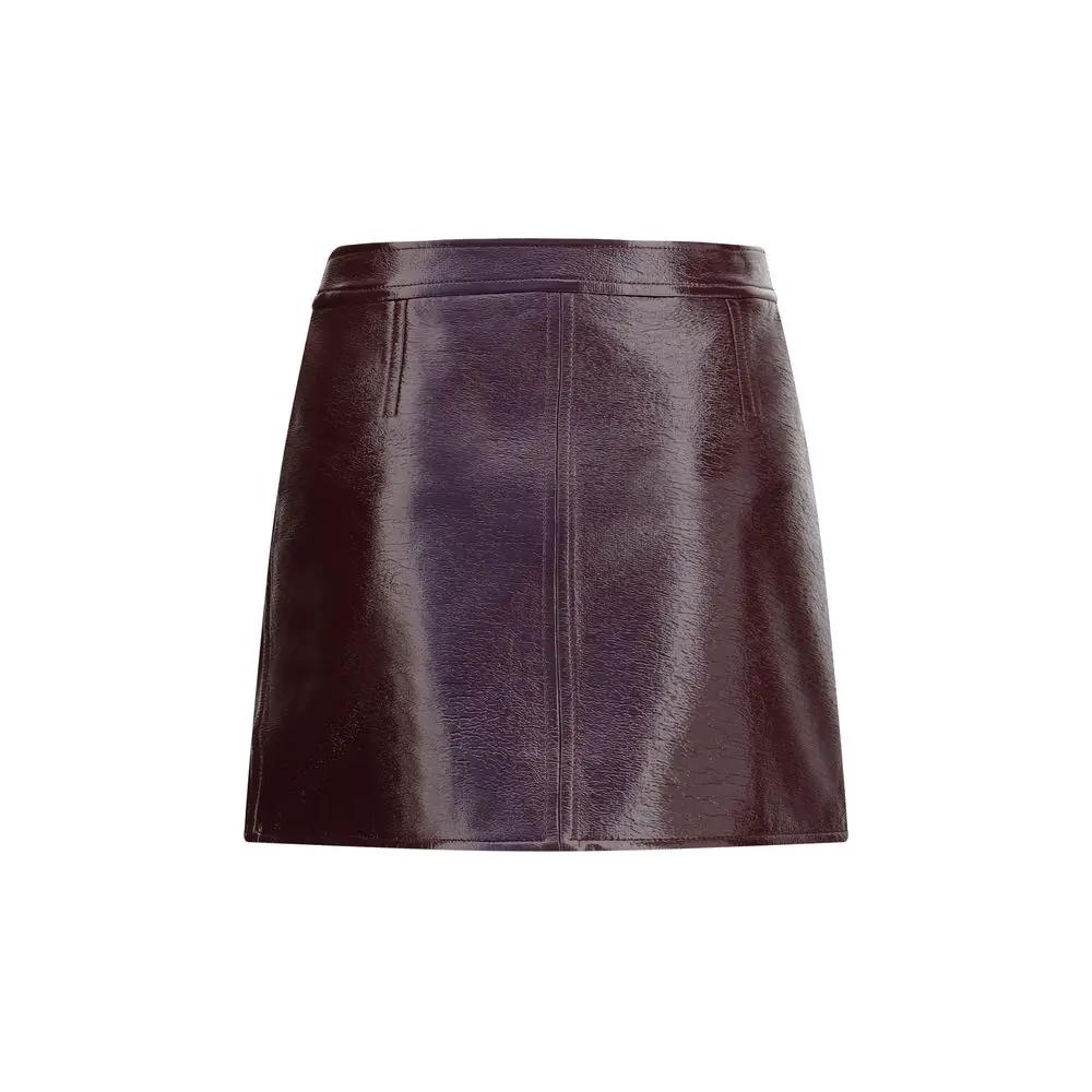 Courrèges Bordeaux Cotton Mini Skirt