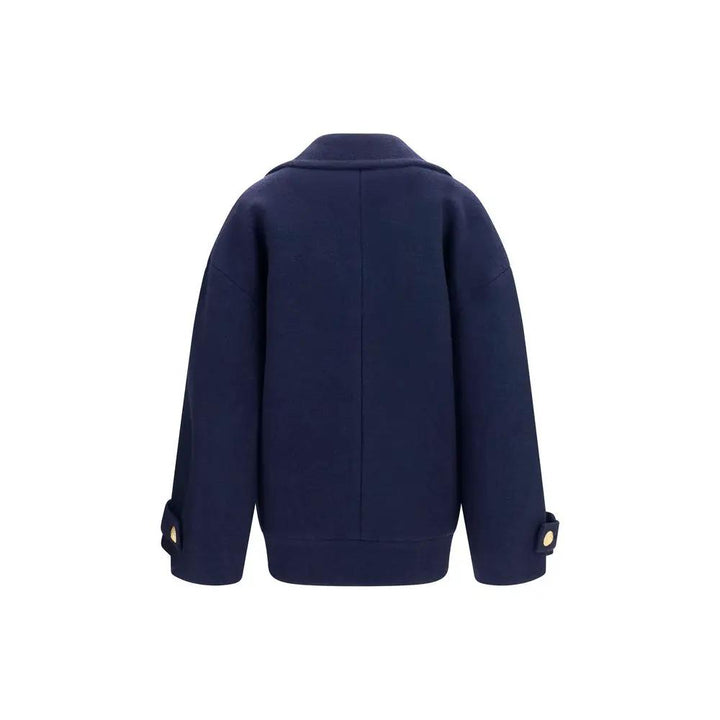 Balmain Sample Sale | Balmain Blue Wool Oves Aries Coat - | Designer outlet
