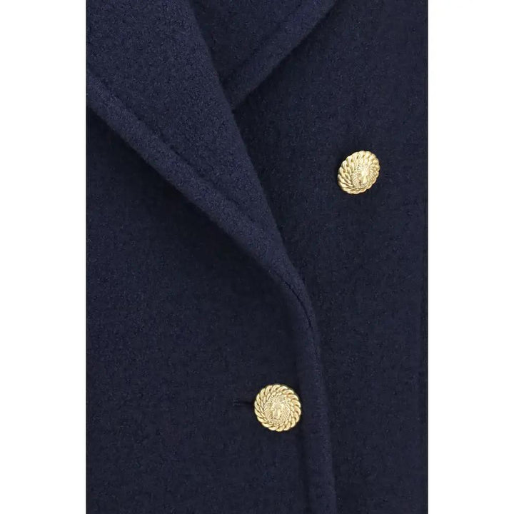 Balmain Sample Sale | Balmain Blue Wool Oves Aries Coat - | Designer outlet